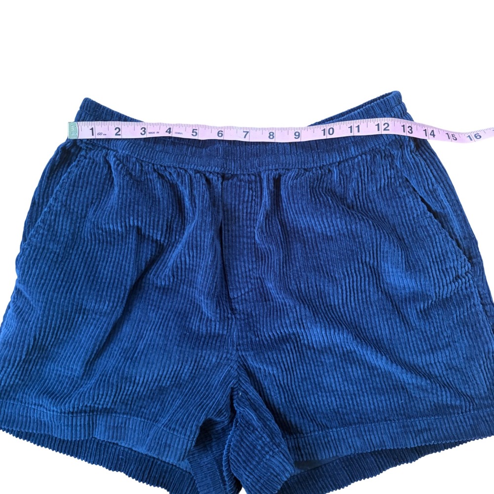 Aerie NWT Blue Corduroy Shorts Elastic Waist Pockets 100% Cotton Small‎ Summer - Picture 5 of 8